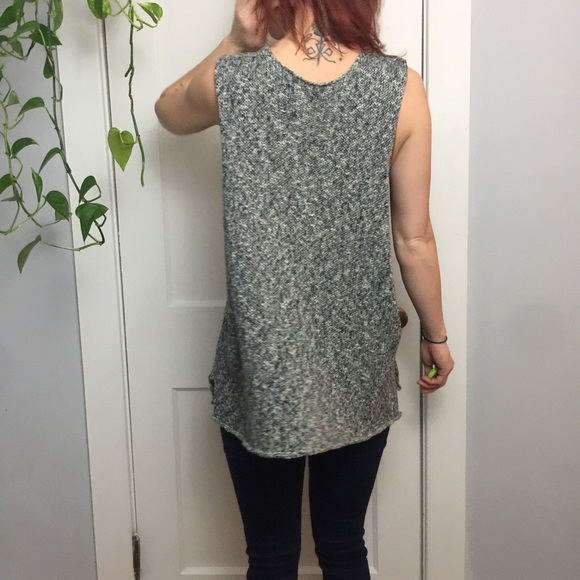Eskandar Knit Sleeveless Pocket Vest Boho Layer - Picture 3 of 8